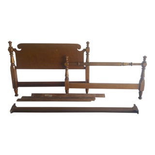 1920s/30s Full Size Curly Maple Headboard and Footboard For Sale