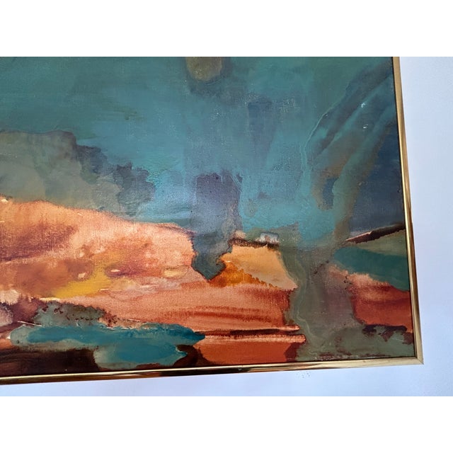 Mid-Century Modern Navajo Wild Land (1973) Abstract Expressionist Landscape Oil Painting by Matthew Diamond For Sale - Image 3 of 14