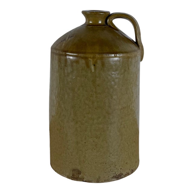 Antique English Weatherhead Salt-Glazed Stoneware Flagon, 1895 For Sale