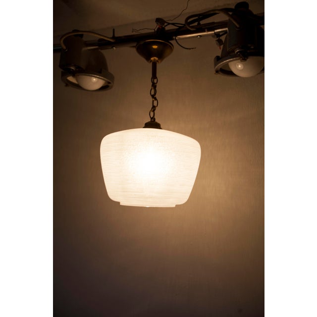 Italian Chandelier in Ribbed Glass and Brass, 1960s For Sale - Image 17 of 18