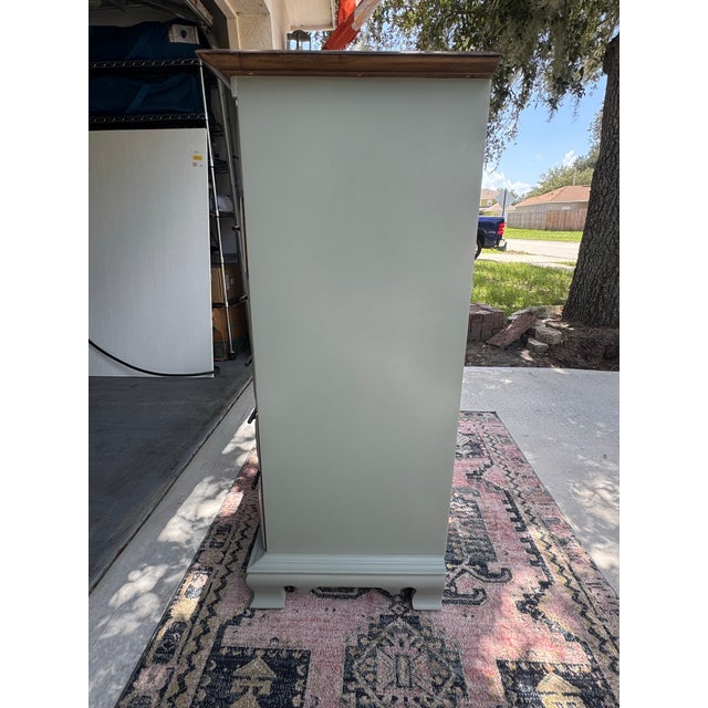 Traditional 1970s Sprague & Carleton Solid Maple Tallboy Dresser | Sage Green | Professionally Refinished For Sale - Image 3 of 12