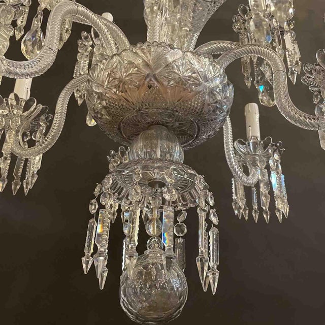 19th Century Bohemian Twelve-Light Crystal Chandelier, Italy For Sale - Image 17 of 18