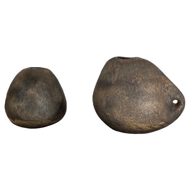 West German Ceramic Studio Vases attributed to Helmut Schäffenacker, 1960s, Set of 2 For Sale