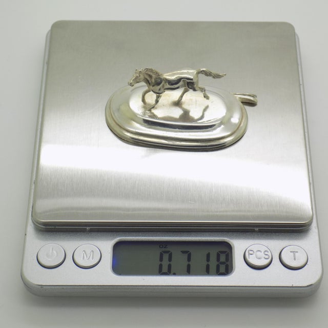 Vintage Italian Handmade Genuine Silver Horse Place Card Holder Made in Florence (Tuscany) For Sale - Image 9 of 10