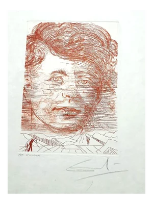 Salvador Dali, John Kennedy, 1968, Etching