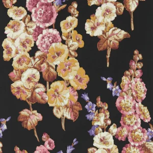 Sanderson Hollyhocks Wallpaper in Copper/Rhodera - a Sample