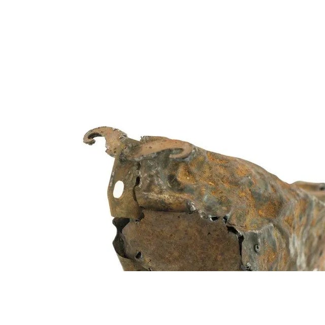 Handcrafted Iron Bull Sculpture, Circa 1980s For Sale - Image 11 of 12