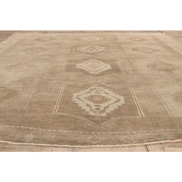 Earth-Tone Vintage Turkish Kars Rug, 10'00 X 10'08 For Sale - Image 9 of 11