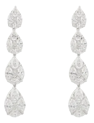 5.38 Ctw Certified Diamond Dangle Drop Wedding Earrings, a Pair