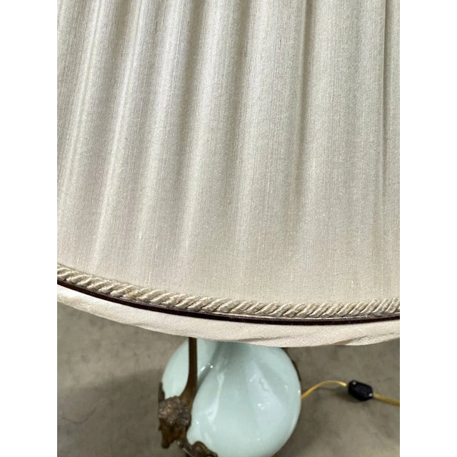 Antique 19th C French Louis XVI Ormolu & Celadon Porcelain Lamps - A Pair For Sale - Image 17 of 18