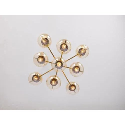 Large German Brass Chandelier, 1960s For Sale - Image 10 of 13
