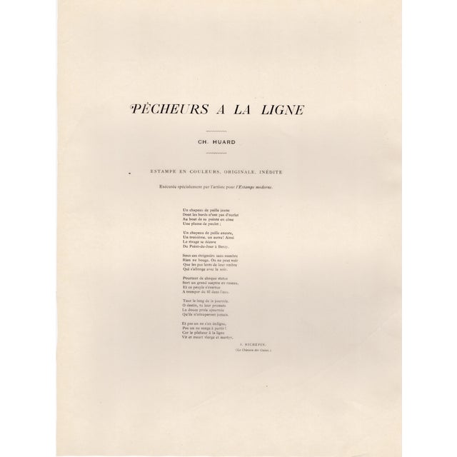 Charles Huard, Pêcheurs à la ligne, 1898, Lithograph For Sale - Image 7 of 9