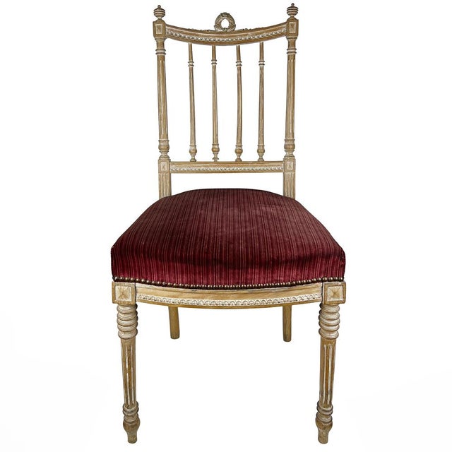 Swedish Gustavian Carved Wood in Velvet Chair For Sale - Image 12 of 12