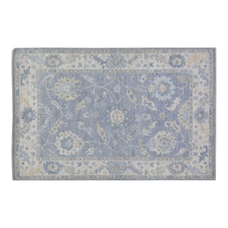 Turkish Oushak Hand Knotted Wool Rug, 4'x6'4" For Sale