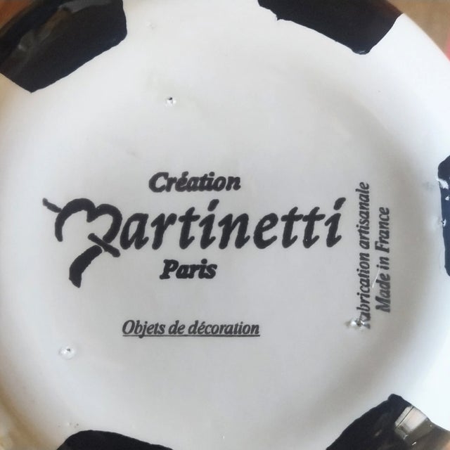 Red Coral, Hand-Carved Gold Plate Lidded Round Ceramic Box France For Sale - Image 10 of 10