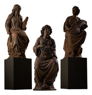 Franz Melnitzky, Summer, Autumn, and Winter Sculptures, 1855, Terracotta, Set of 3