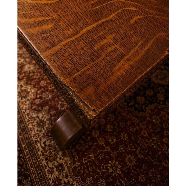 Antique Carved Oak Beauchief Baptist Church Memorial Refectory Table, 1936 For Sale - Image 11 of 12