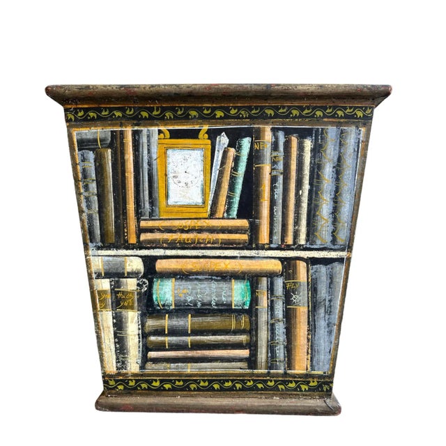 Fornasetti style planter box with book motif or can be used as a kindling box. Would look great in a library or office...