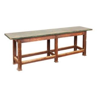 19th Century Rustic Original Painted Work Console Table For Sale