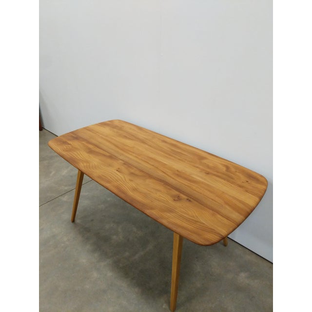 Ercol Vintage Mid Century Modern Plank Dining Table Attributed to Ercol For Sale - Image 4 of 8