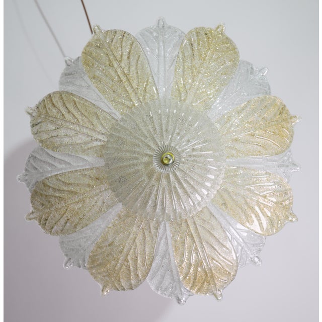 Italian Vintage Italian Murano Glass Amber and Trasparent Ceiling Light - Set of 2 For Sale - Image 3 of 14