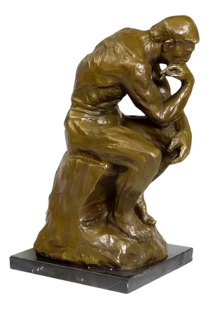 Modern Brown Patinated Thinker Sculpture, 20th Century, Bronze