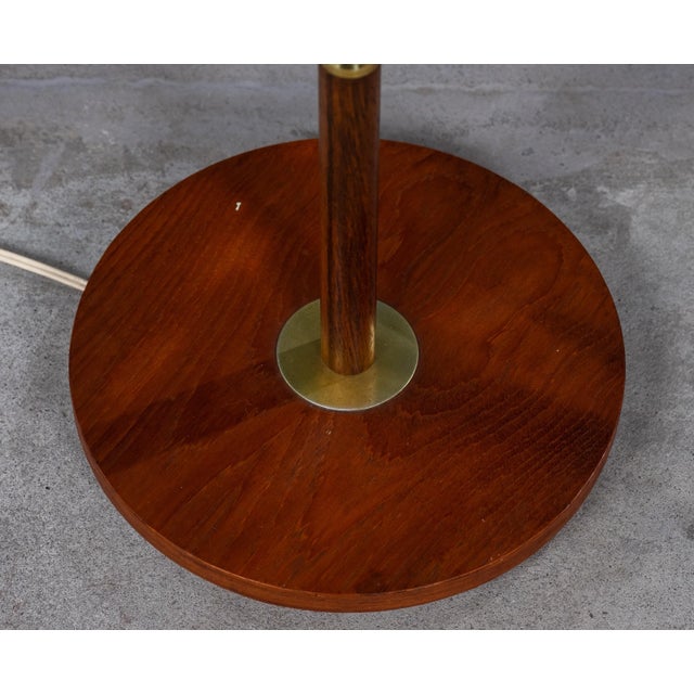 Wood Mid-Century Danish Rosewood & Brass Floor Lamp, 1960s For Sale - Image 7 of 8
