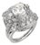 Mid Century Gia 1.80 Carat Diamond 14k White Gold Cocktail Ring, Size 5.25 For Sale