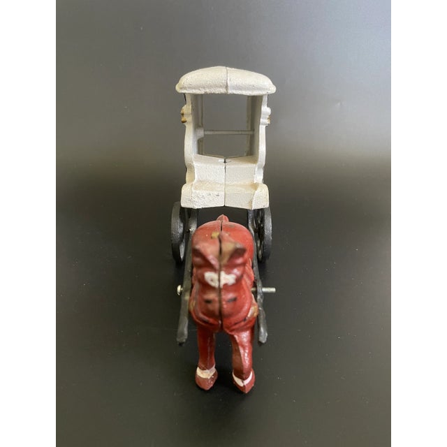 Vintage Cast Iron Horse Drawn Ice Wagon Toy For Sale - Image 4 of 12