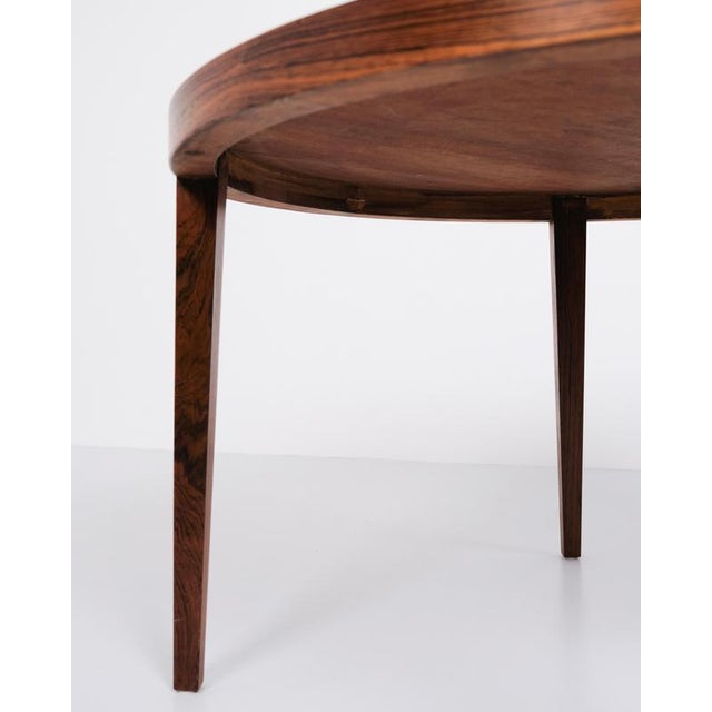 Wood Round Coffee Table in Rosewood by Severin Hansen for Haslev Furniture, 1960s For Sale - Image 7 of 12