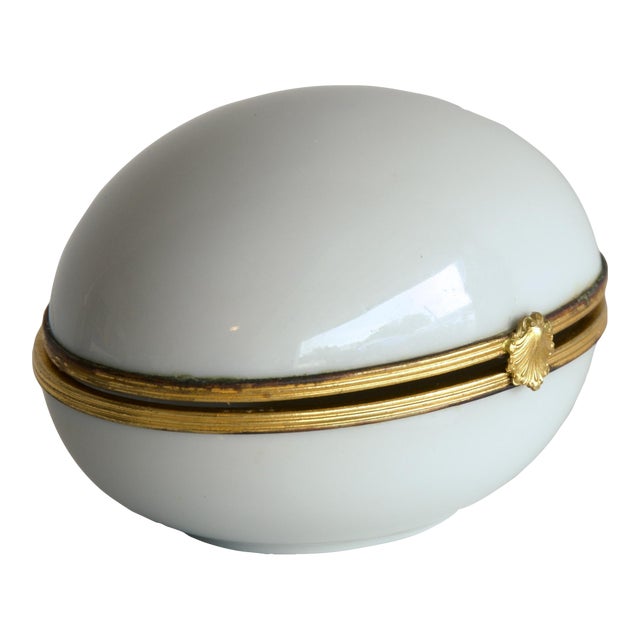 Porcelain Tiffany & Co Ladybug Trinket Egg/Box, Made in France 1960's For Sale