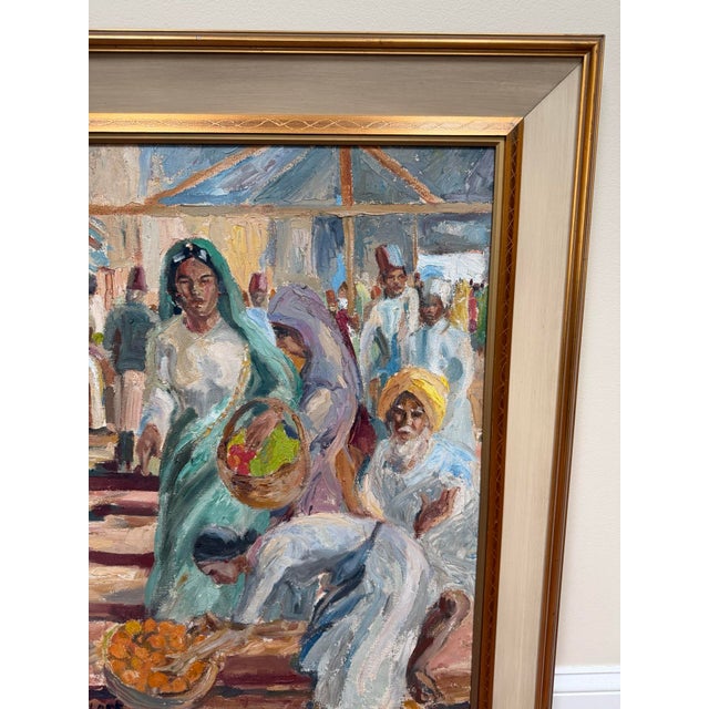 Wood 1946 P. W. Lamb South African Impressionist Durban Market Oil Painting For Sale - Image 7 of 18