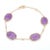 12.92 Ct Oval Cut Amethyst and Diamond Delicate Chain Bracelet For Sale - Image 4 of 9