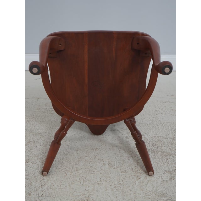 Set of 6 Solid Cherry Brace Back Windsor Chairs For Sale - Image 17 of 18