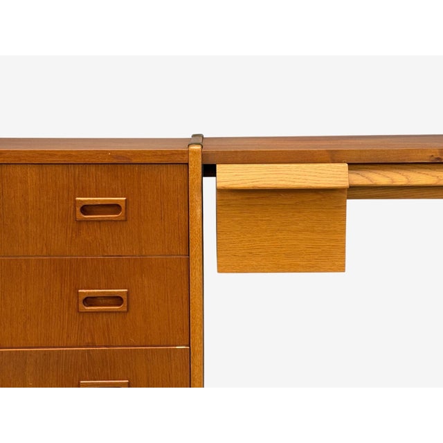 1960s Bertil Fridhagen, Swedish Modern, Writing Desk or Vanity, Teak, Sweden, 1960s For Sale - Image 5 of 12