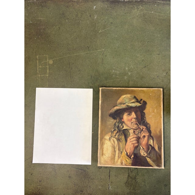 19th Century Oil Portrait Study of a Man With Pipe For Sale - Image 12 of 12