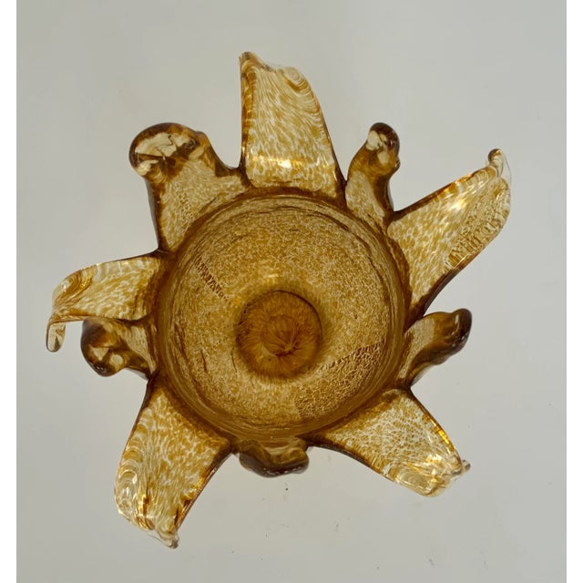 Stylish Organic Gold Fleck Modern Art Glass Vase, circa 2000’s