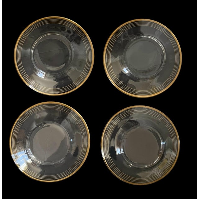 Vintage MCM Salad or Dessert Plates 8”. Set of 8 Elegant Gold Rim Design For Sale - Image 4 of 5