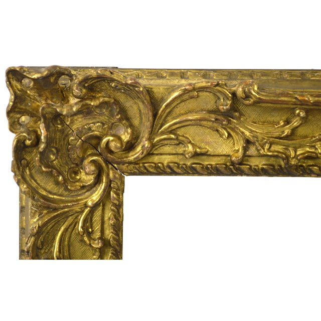 French Exquisite 18th C Carved Giltwood Italian Frame For Sale - Image 3 of 5
