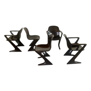 Vintage Kangaroo Chairs by Ernst Moeckl & Siegfried Mehl for Horn Collection, 1960s, Set of 5 For Sale