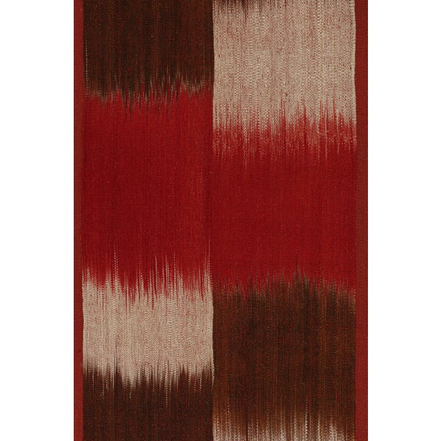 Contemporary Rug & Kilim’s Contemporary Kilim in Red, Brown and Off-White For Sale - Image 3 of 7