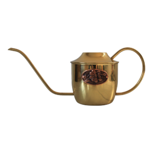 Vintage Brass Watering Can W/ Copper Floral Motif