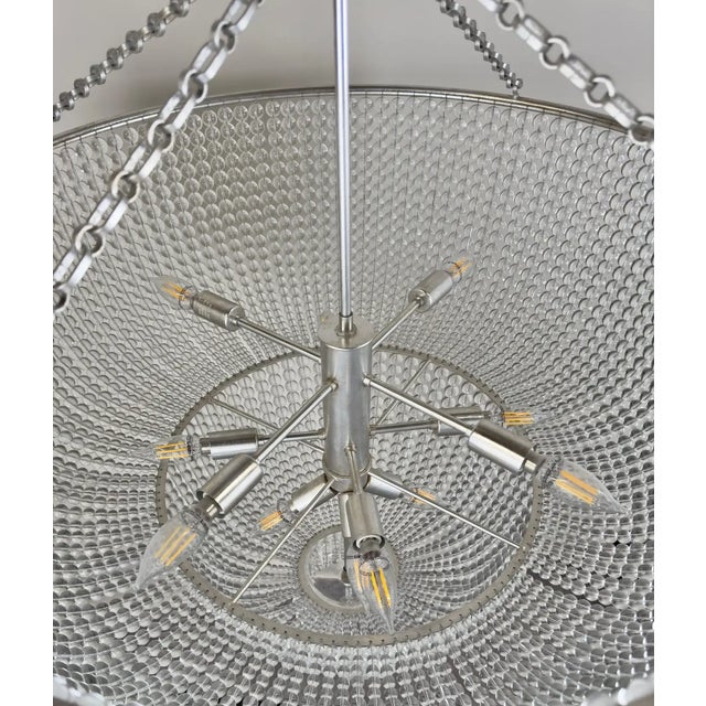 Large Art Deco Style Circular Three-Tiers Chandelier For Sale In New York - Image 6 of 12