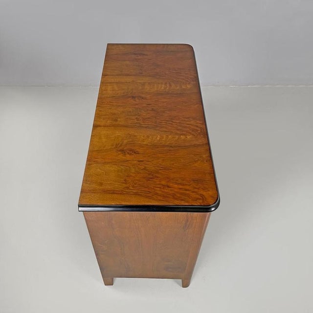 Italian Art Deco Wooden Dresser with Drawers and Transparent Glass Handles, 1940s For Sale - Image 6 of 18