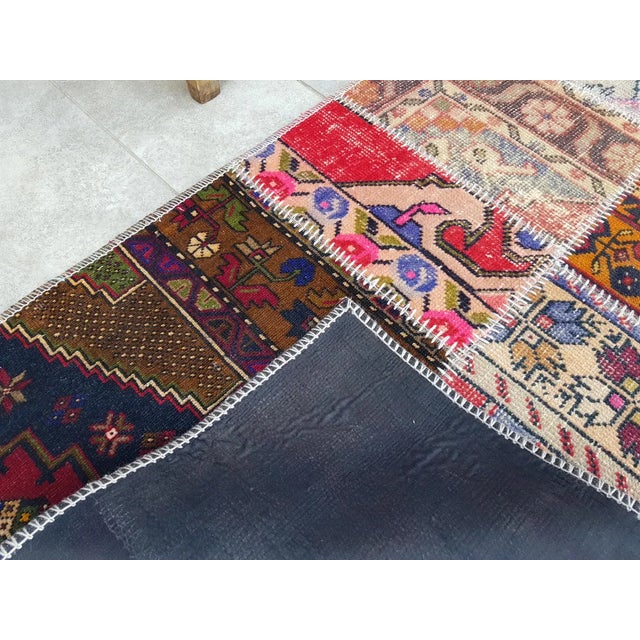 Mid 20th Century Bohemian Wool Oushak Runnner Carpet For Sale - Image 9 of 10