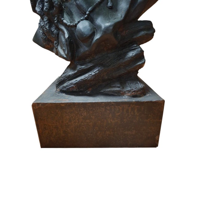 Cast Iron Native American Indian Chief Bust For Sale - Image 9 of 12