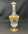 Vintage Saint-Louis Crystal Decanter Heavy gilded gold flora design on the center and base, textured background. Gold...
