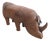 Vintage Leather Rhinoceros Sculpture by Dimitri Omersa, England, 1975 For Sale