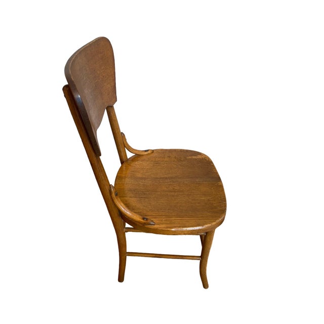 Antique American Oak Bentwood Chair For Sale - Image 4 of 5