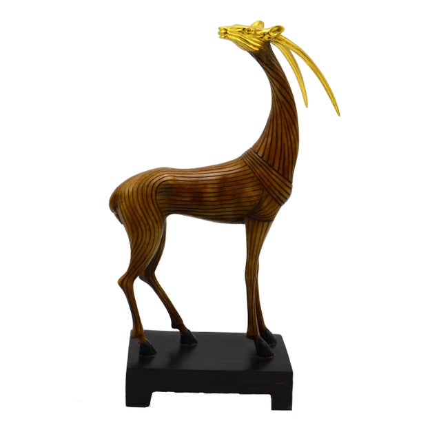 Mid-Century Modern The Kindu Collection Mid-Century Wooden Gazelles - A Pair For Sale - Image 3 of 7